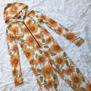 Blackmilk One of a Kind Sunflower Print Sunny Days Snugglesuit